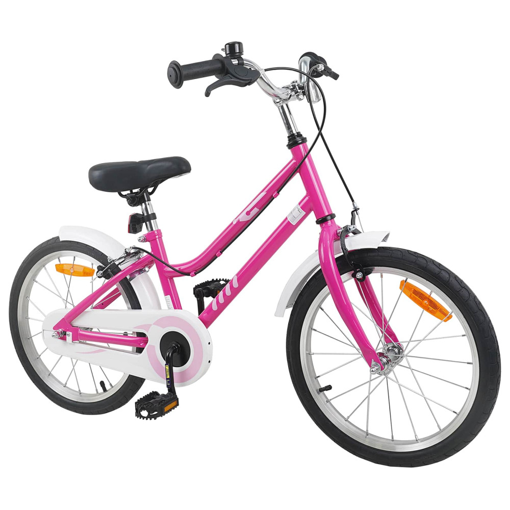 Produktbild för Barncykel 18 Tum för 5-7 år gamla Rosa Vit