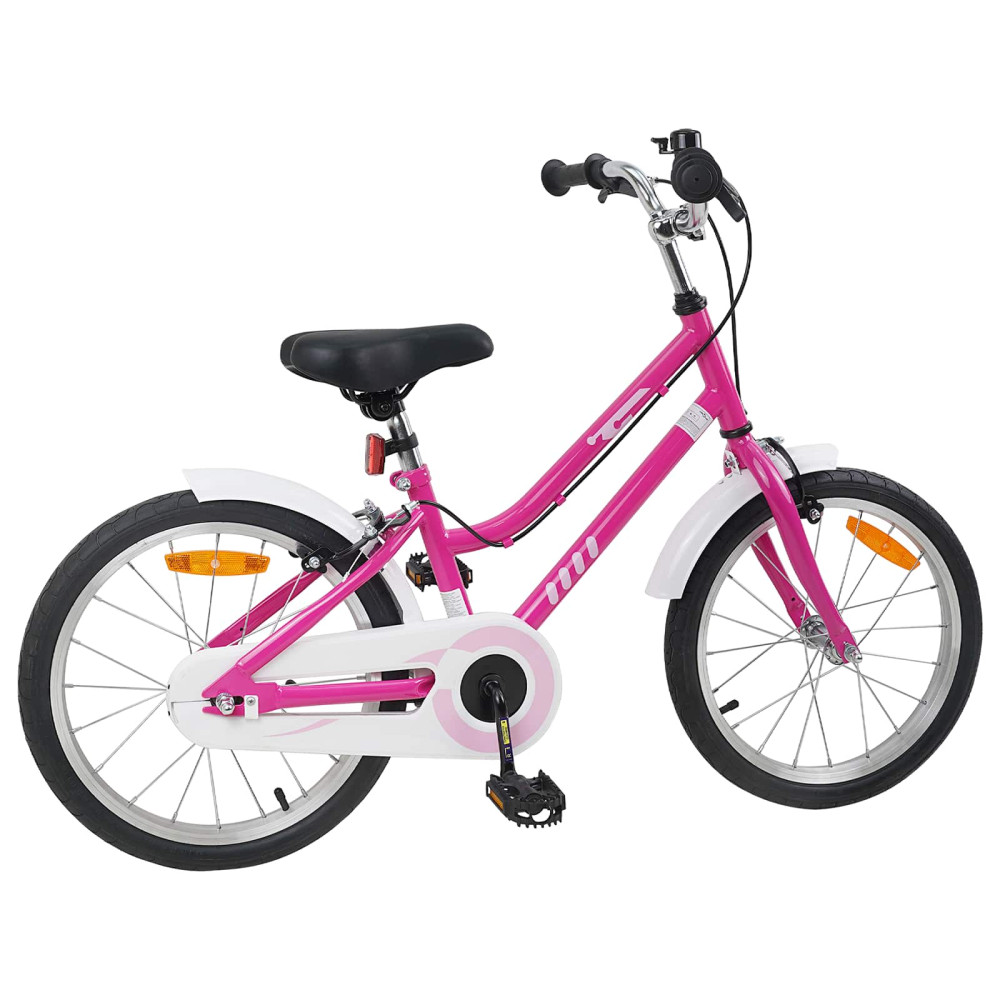 Produktbild för Barncykel 18 Tum för 5-7 år gamla Rosa Vit