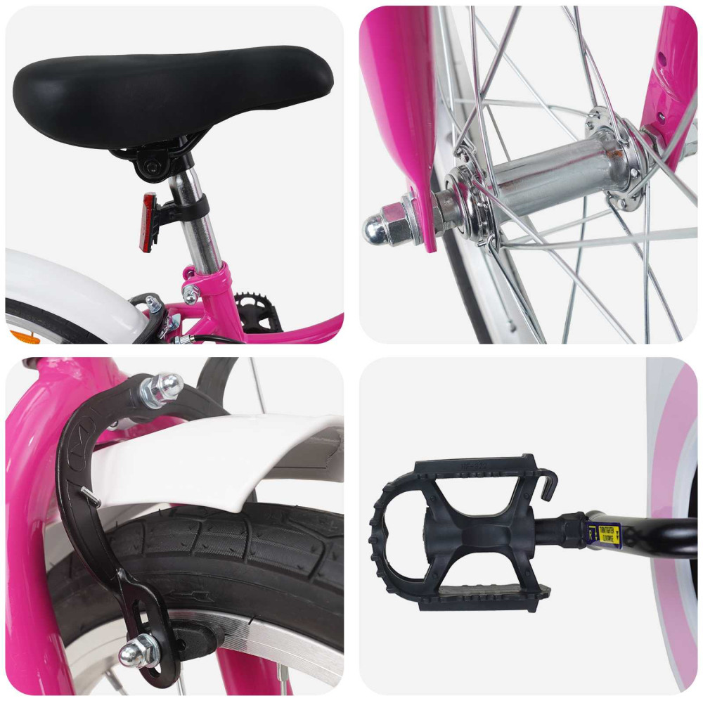 Produktbild för Barncykel 18 Tum för 5-7 år gamla Rosa Vit