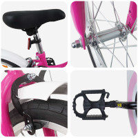 Produktbild för Barncykel 18 Tum för 5-7 år gamla Rosa Vit