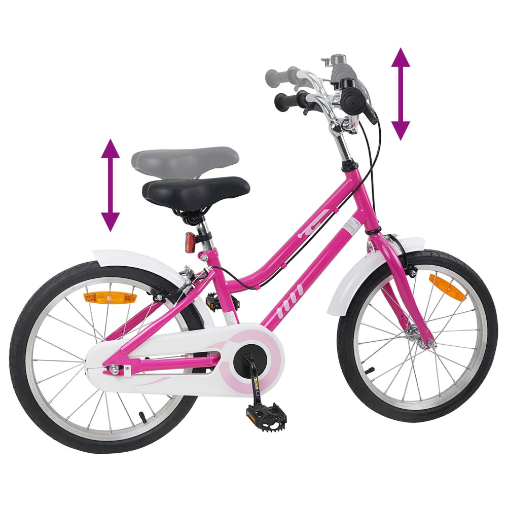 Produktbild för Barncykel 18 Tum för 5-7 år gamla Rosa Vit