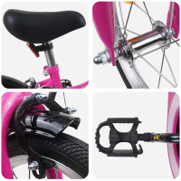 Produktbild för Barncykel 14 Tum från 3-5 år gammal Rosa Svart