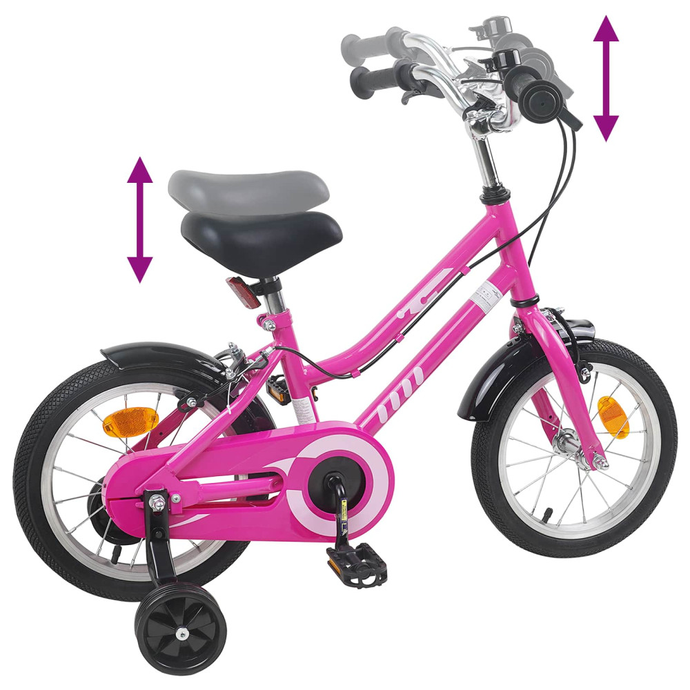 Produktbild för Barncykel 14 Tum från 3-5 år gammal Rosa Svart