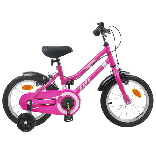 vidaXL Barncykel 16 Tum för 4-6 år gamla Rosa Svart