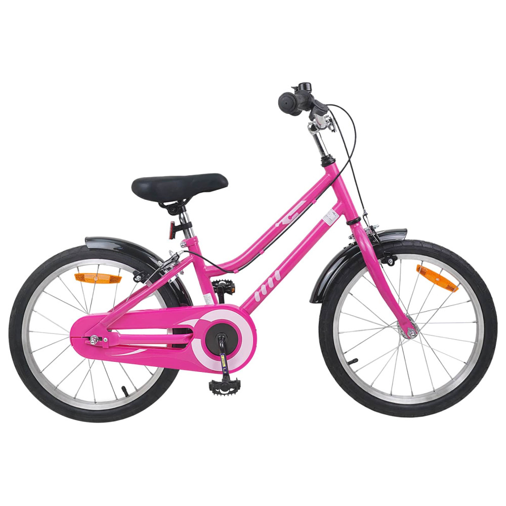 Produktbild för Barncykel 18 Tum för 5-7 år gamla Rosa Svart