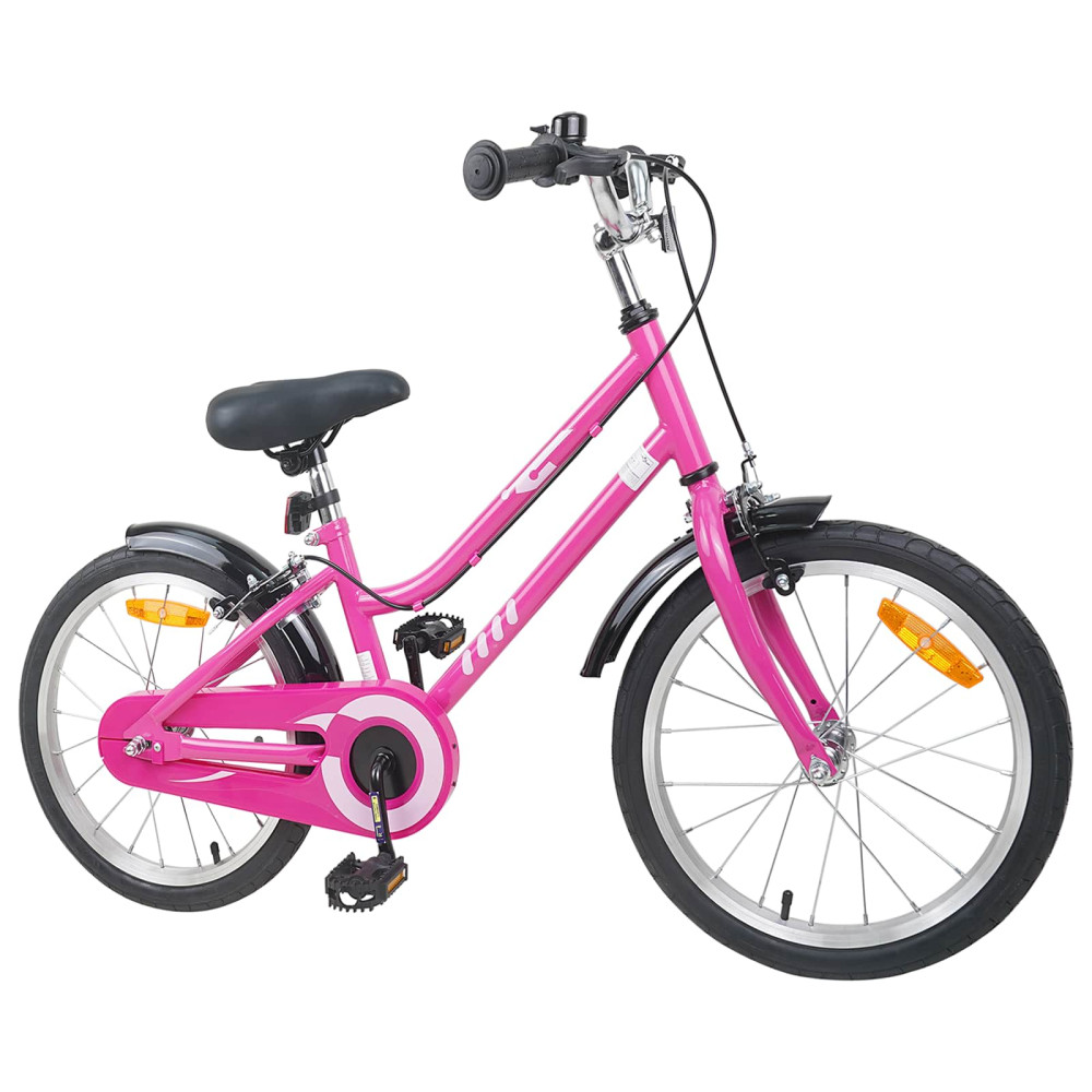 Produktbild för Barncykel 18 Tum för 5-7 år gamla Rosa Svart