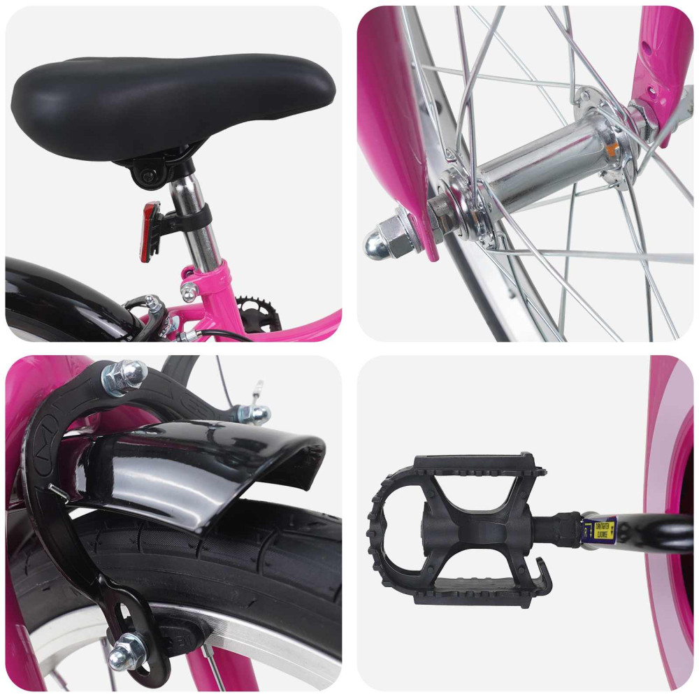 Produktbild för Barncykel 18 Tum för 5-7 år gamla Rosa Svart