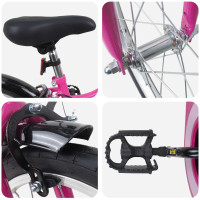 Produktbild för Barncykel 18 Tum för 5-7 år gamla Rosa Svart