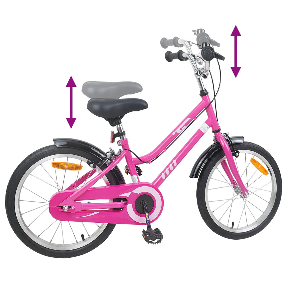 Produktbild för Barncykel 18 Tum för 5-7 år gamla Rosa Svart