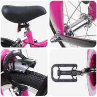 Produktbild för Barncykel 12 Tum för 2-4 åringar Rosa och svart