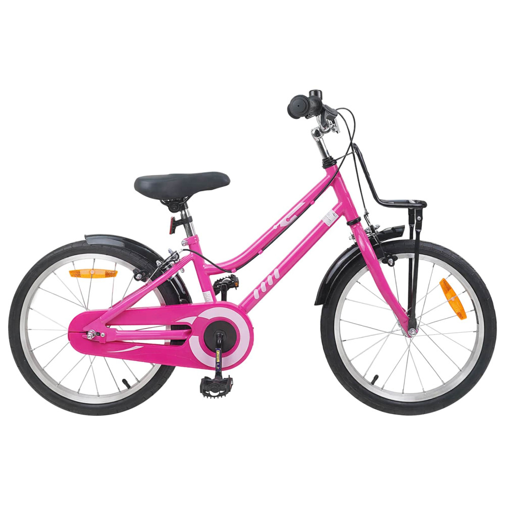 Produktbild för Barncykel 18 Tum för 5-7 år gamla Rosa och svart