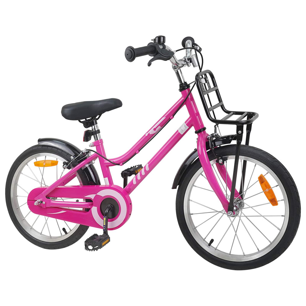 Produktbild för Barncykel 18 Tum för 5-7 år gamla Rosa och svart