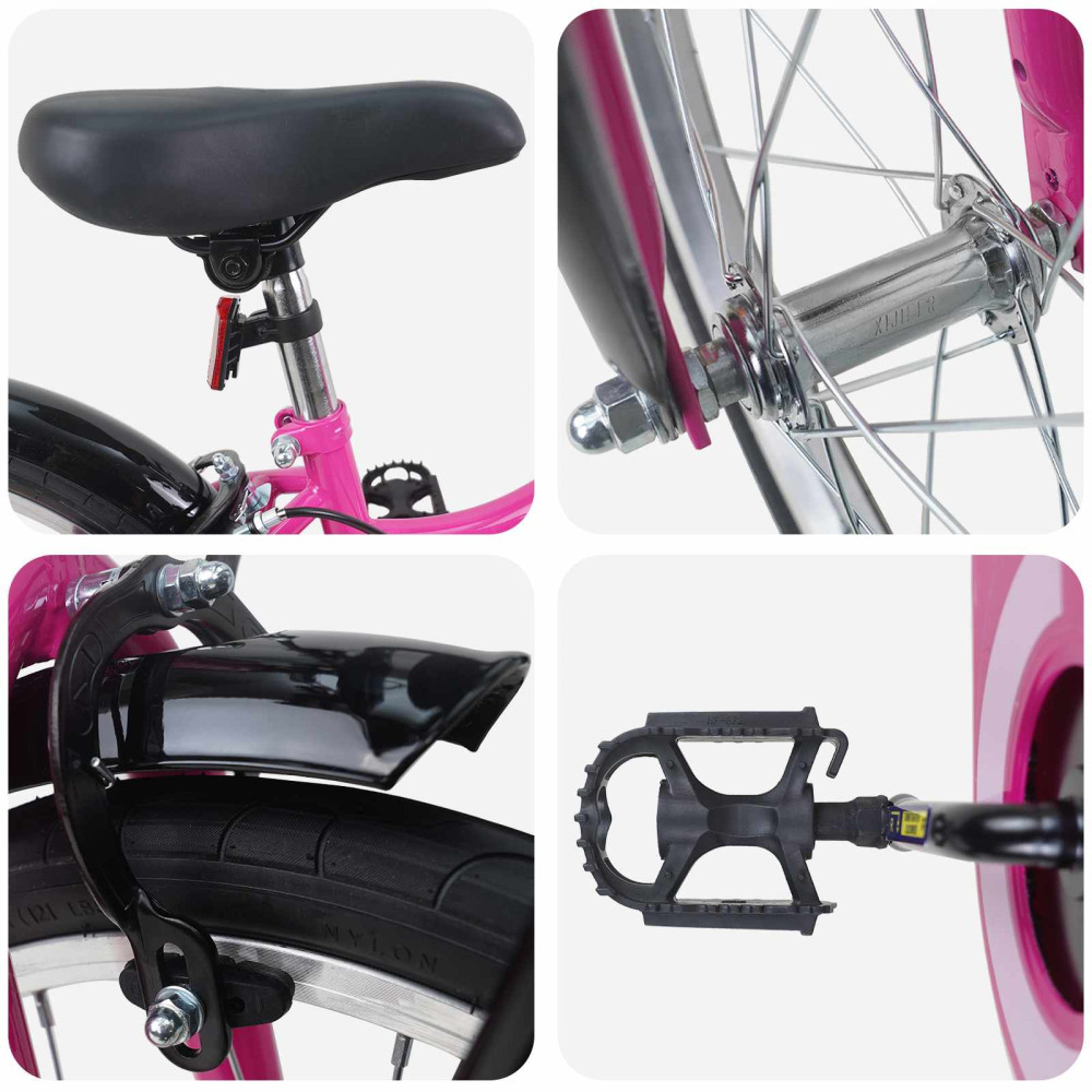 Produktbild för Barncykel 18 Tum för 5-7 år gamla Rosa och svart