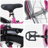 Produktbild för Barncykel 18 Tum för 5-7 år gamla Rosa och svart