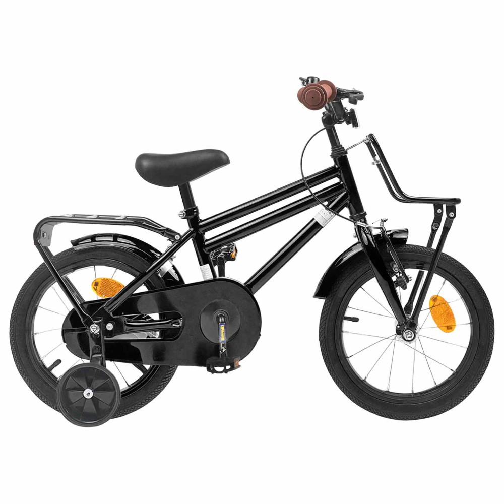 Produktbild för Barncykel 16 Tum för 4-6 år gamla Svart