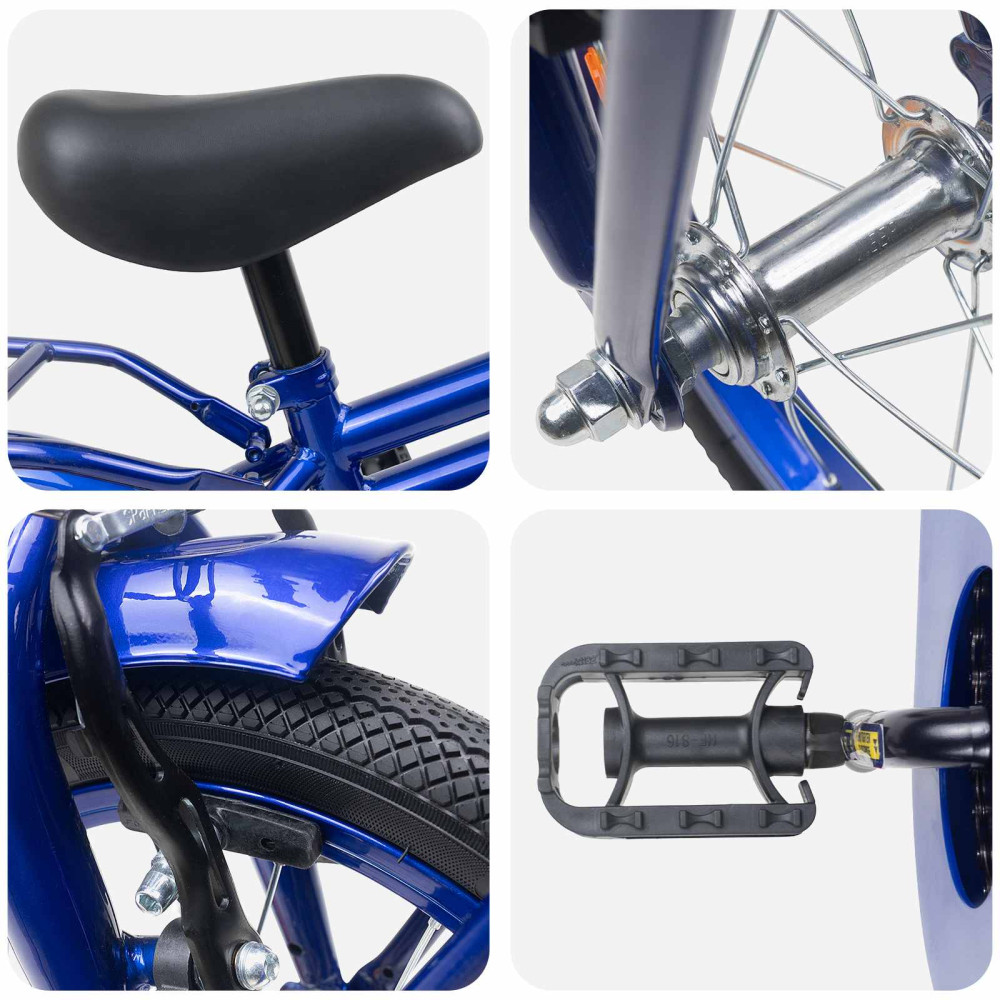 Produktbild för Barncykel 14 Tum från 3-5 år gammal Mörkblå