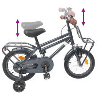 Produktbild för Barncykel 12 Tum för 2-4 åringar Mörkgrå