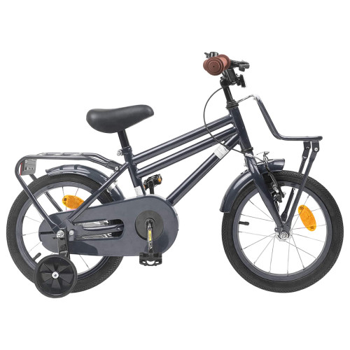 vidaXL Barncykel 14 Tum från 3-5 år gammal Mörkgrå
