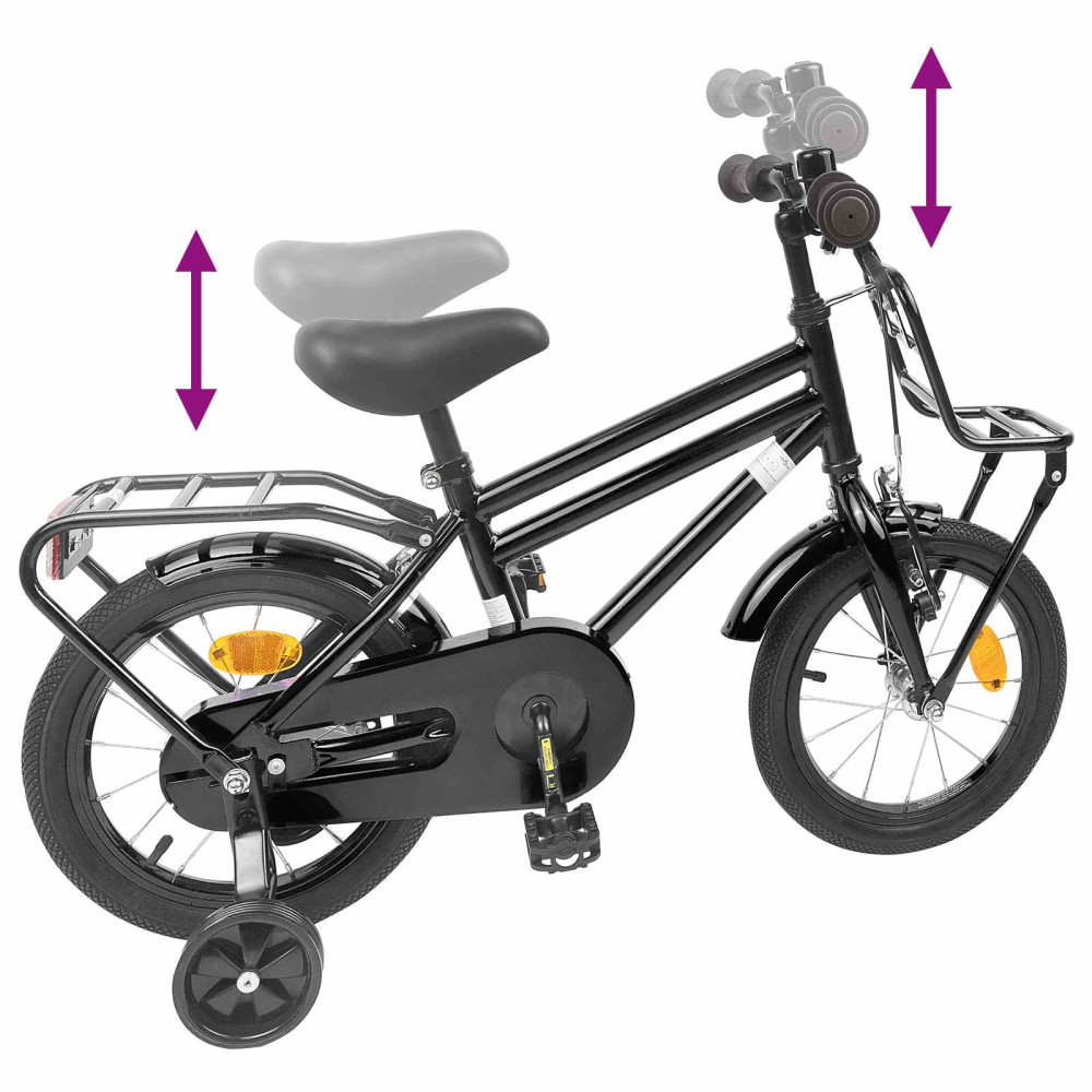 Produktbild för Barncykel 16 Tum för 4-6 år gamla Svart