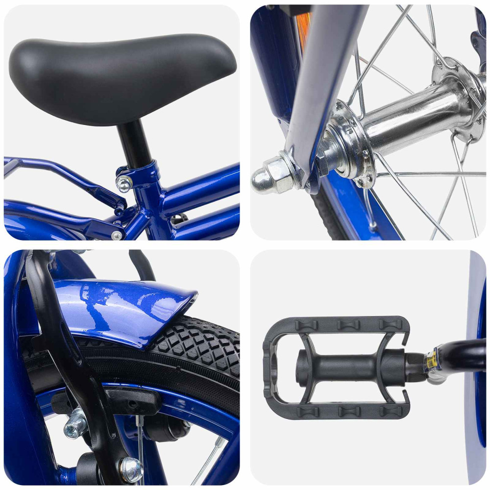 Produktbild för Barncykel 12 Tum för 2-4 åringar Mörkblå