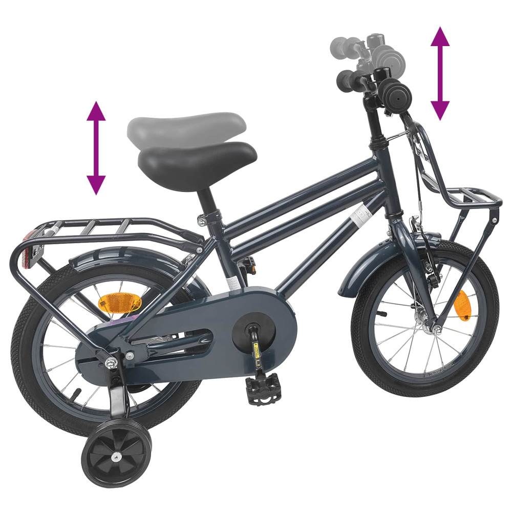 Produktbild för Barncykel 12 Tum för 2-4 åringar Mörkgrå