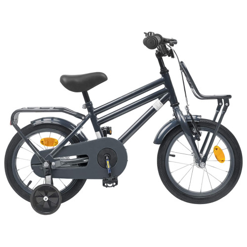 vidaXL Barncykel 14 Tum från 3-5 år gammal Mörkgrå