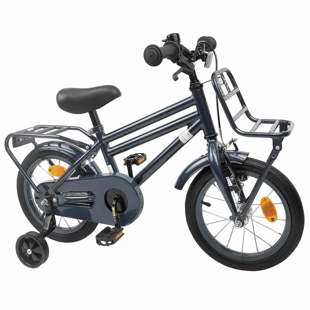 Produktbild för Barncykel 14 Tum från 3-5 år gammal Mörkgrå