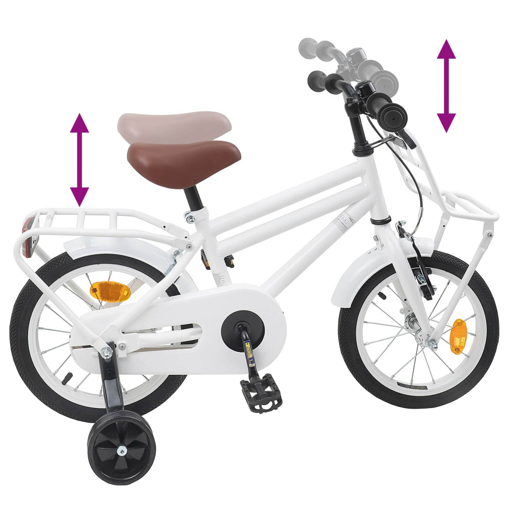 Produktbild för Barncykel 16 Tum för 4-6 år gamla Vit