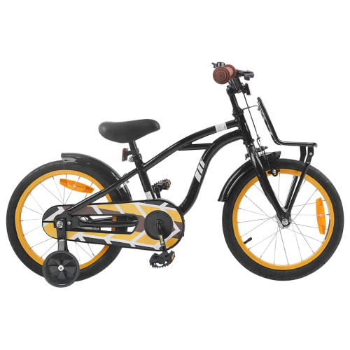vidaXL Barncykel 16 Tum för 4-6 år gamla Svart