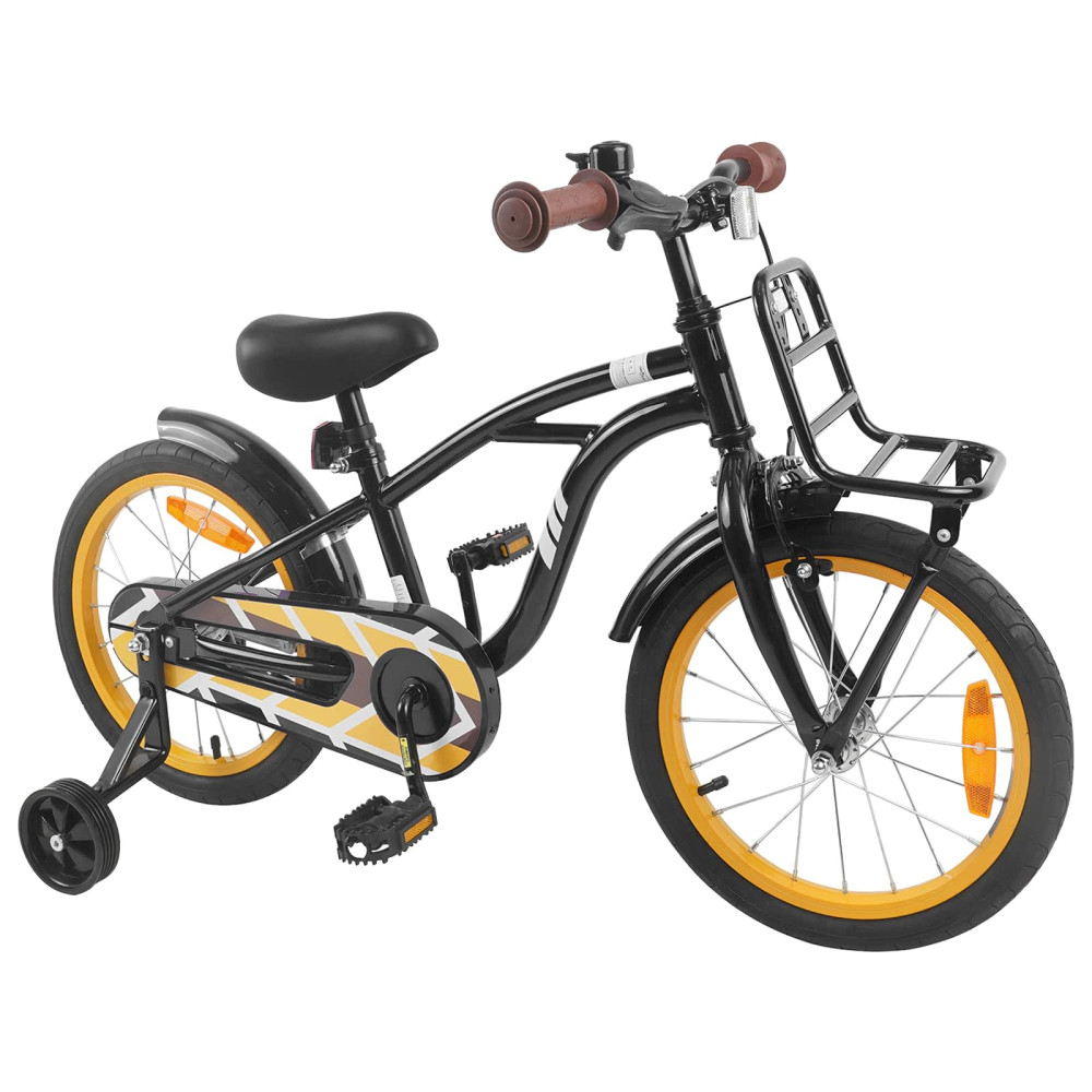 Produktbild för Barncykel 16 Tum för 4-6 år gamla Svart
