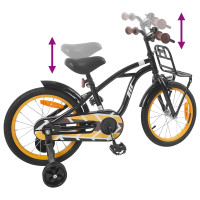 Produktbild för Barncykel 16 Tum för 4-6 år gamla Svart