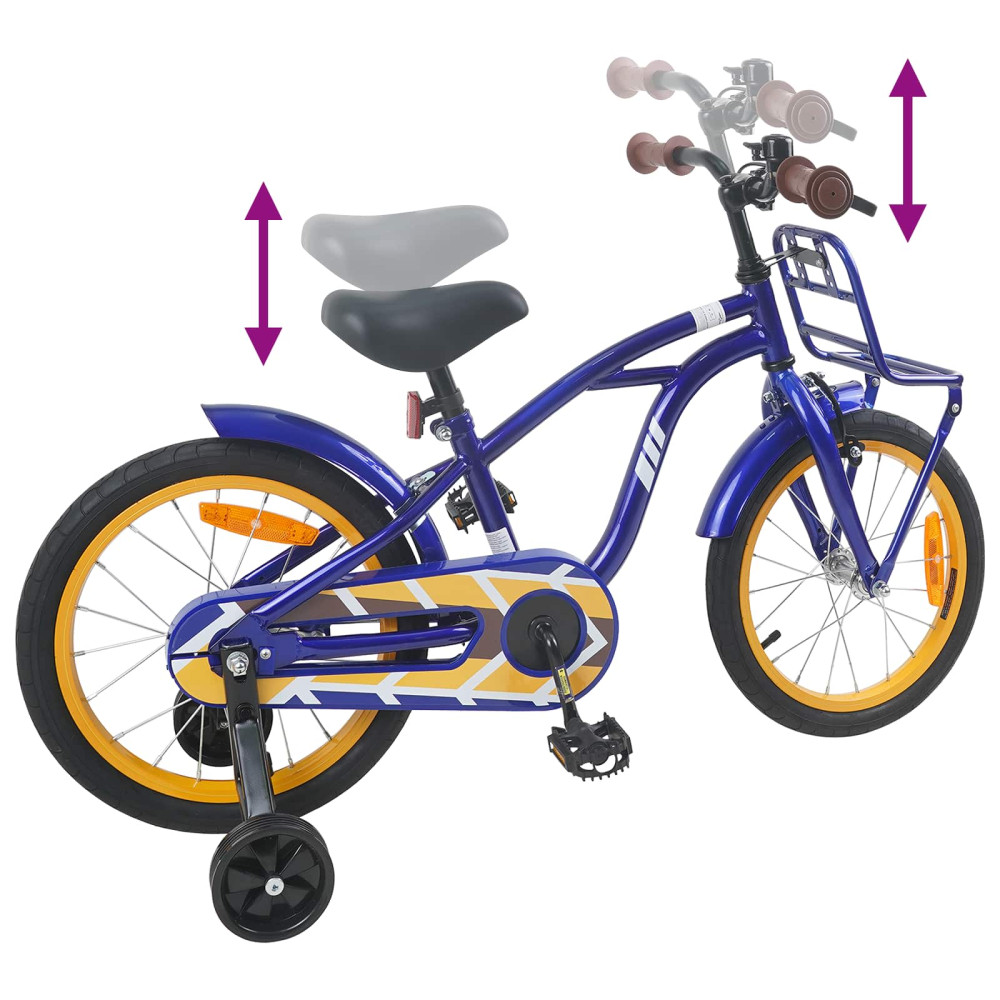 Produktbild för Barncykel 16 Tum för 4-6 år gamla Mörkblå