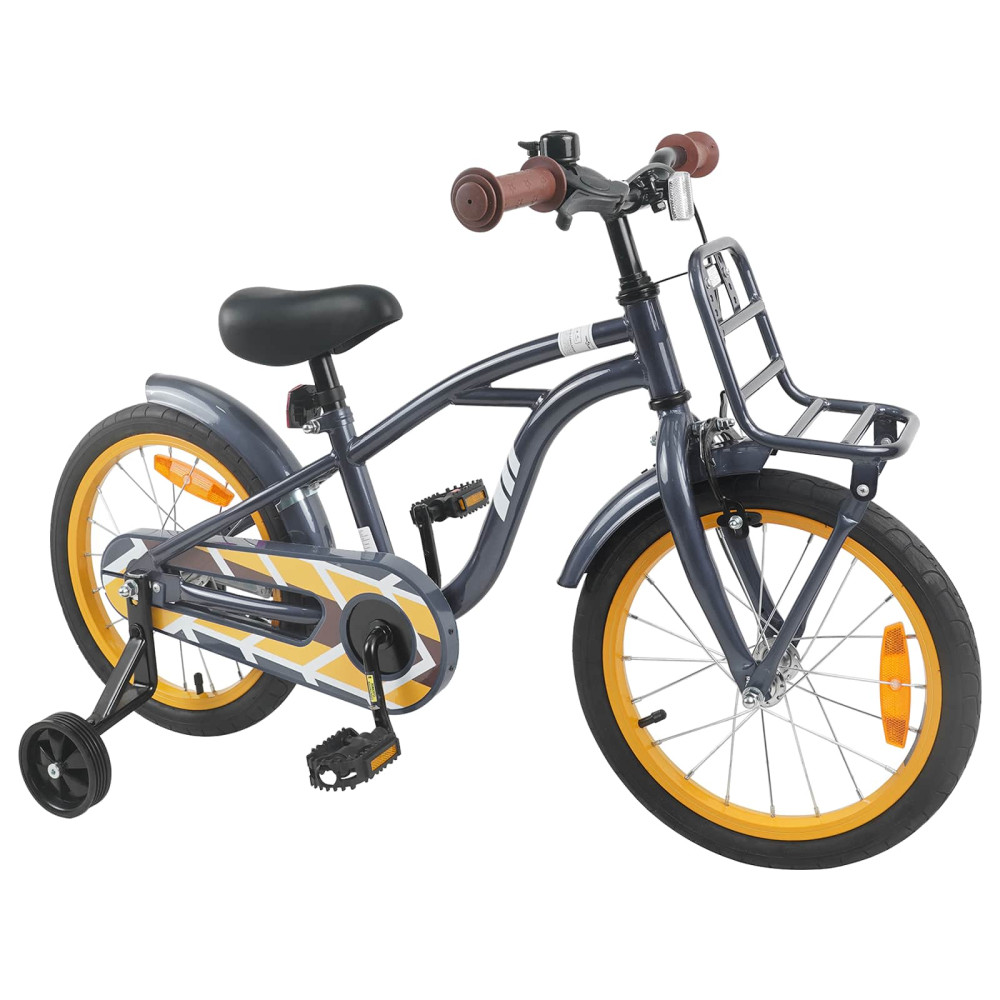 Produktbild för Barncykel 16 Tum för 4-6 år gamla Mörkgrå