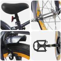 Produktbild för Barncykel 16 Tum för 4-6 år gamla Mörkgrå