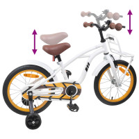 Produktbild för Barncykel 16 Tum för 4-6 år gamla Vit