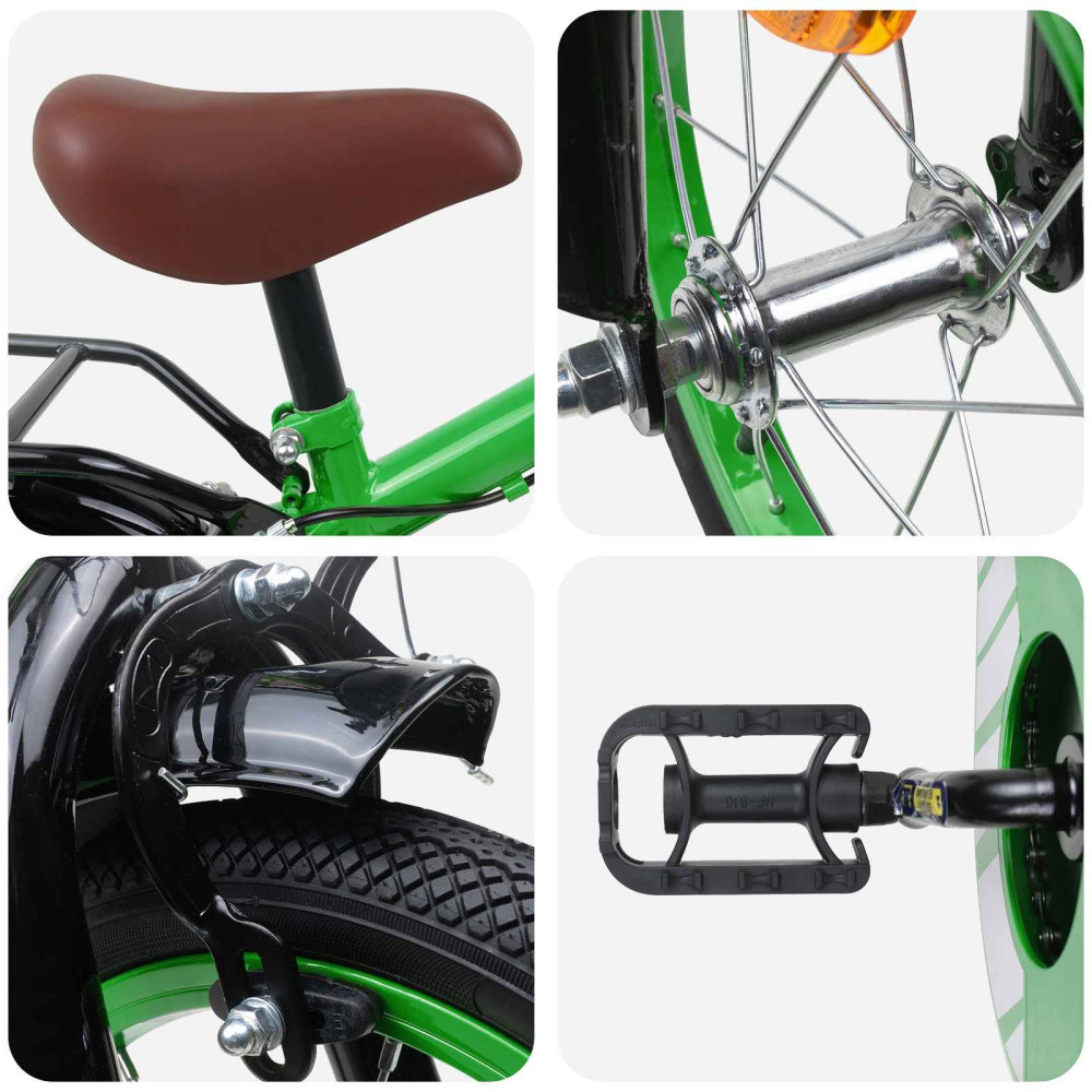 Produktbild för Barncykel 14 Tum från 3-5 år gammal Grön