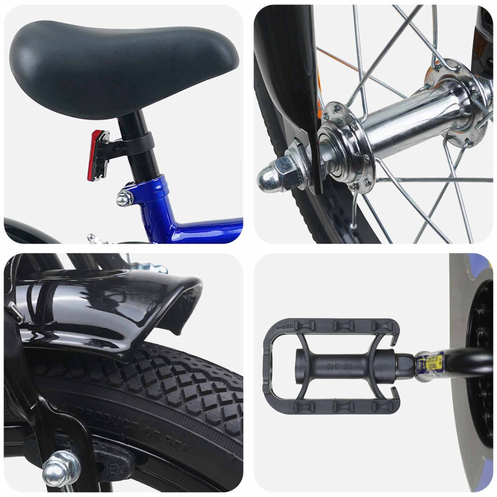 Produktbild för Barncykel 12 Tum för 2-4 åringar Blå och svart