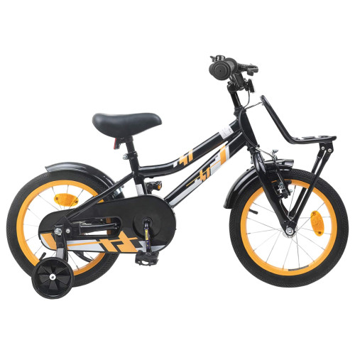 vidaXL Barncykel 14 Tum från 3-5 år gammal Orange och Svart