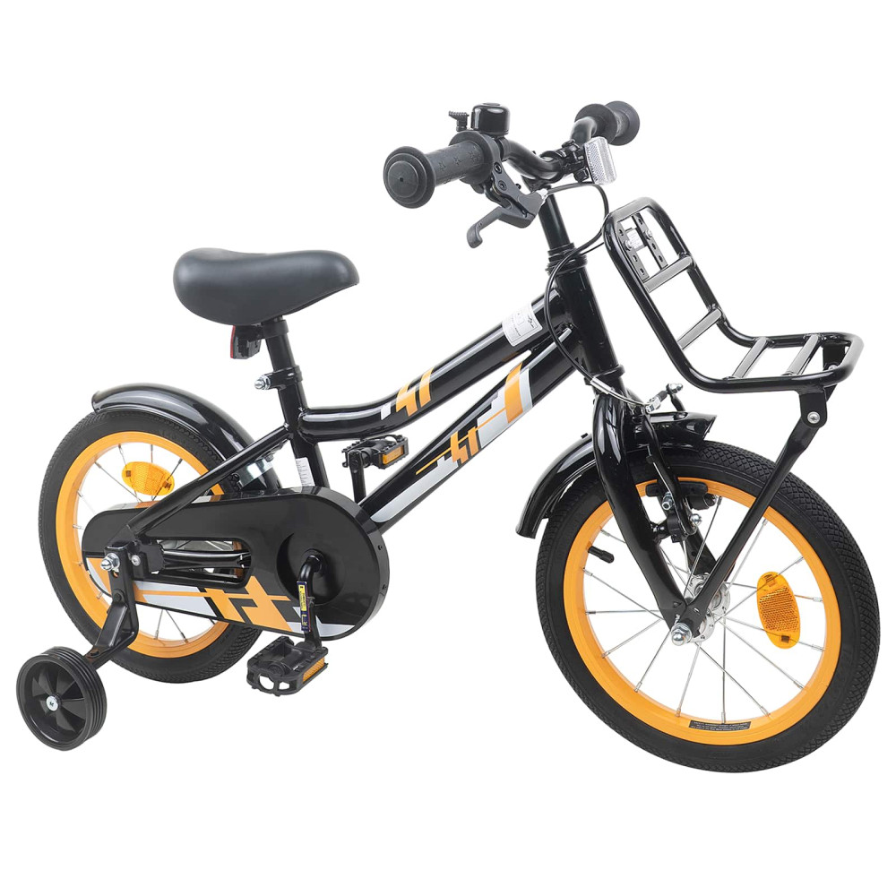 Produktbild för Barncykel 14 Tum från 3-5 år gammal Orange och Svart