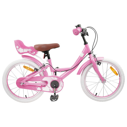 vidaXL Barncykel 18 Tum för 5-7 år gamla Ljusrosa
