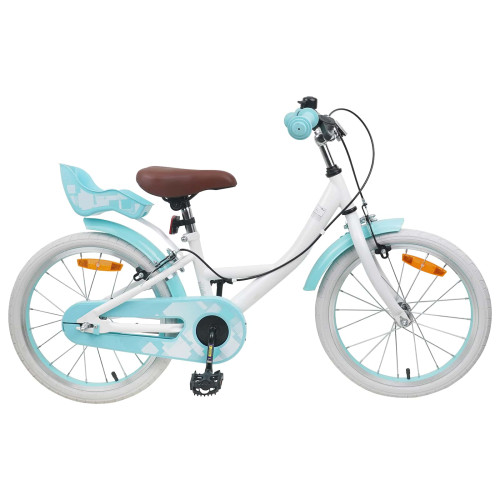 vidaXL Barncykel 18 Tum för 5-7 år gamla Vit