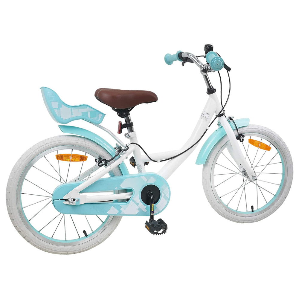 Produktbild för Barncykel 18 Tum för 5-7 år gamla Vit