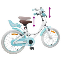Produktbild för Barncykel 18 Tum för 5-7 år gamla Vit