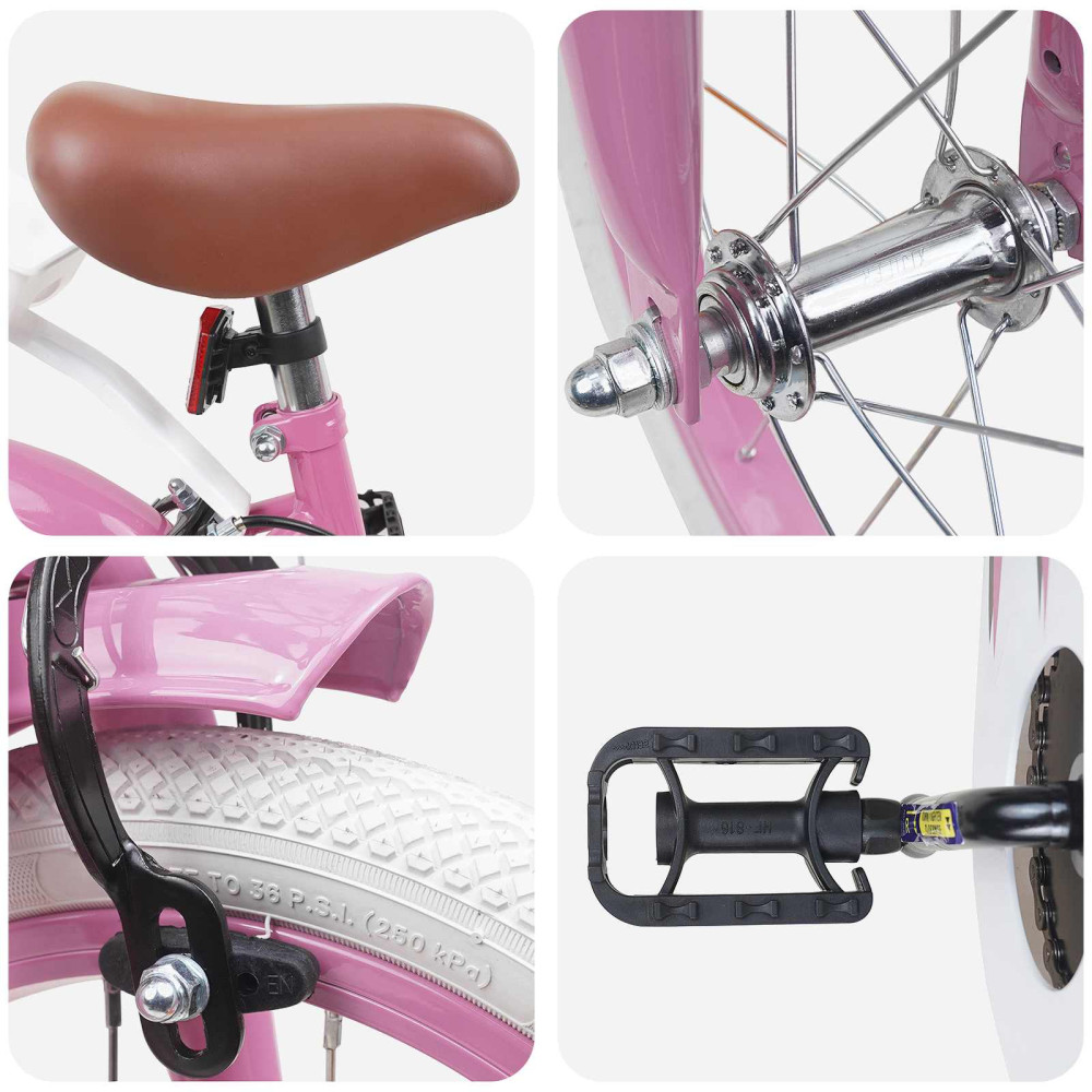 Produktbild för Barncykel 14 Tum från 3-5 år gammal Ljusrosa