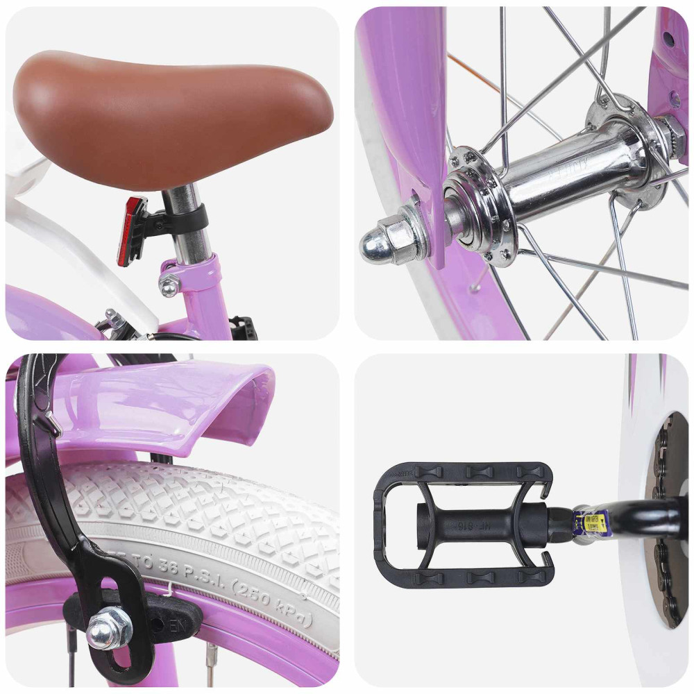 Produktbild för Barncykel 14 Tum från 3-5 år gammal Lila