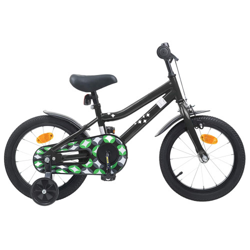 vidaXL Barncykel 16 Tum för 4-6 år gamla Svart