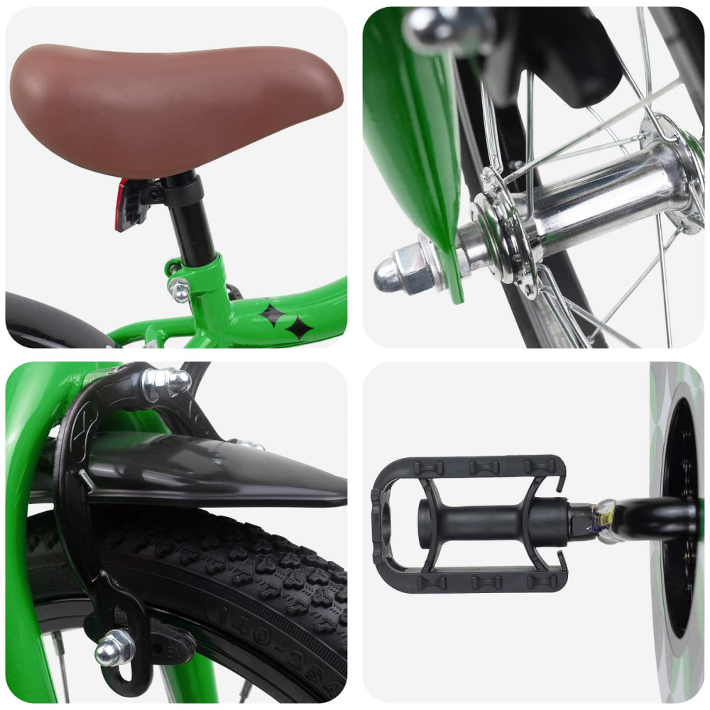 Produktbild för Barncykel 14 Tum från 3-5 år gammal Grön