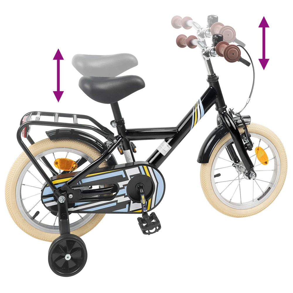 Produktbild för Barncykel 16 Tum för 4-6 år gamla Svart
