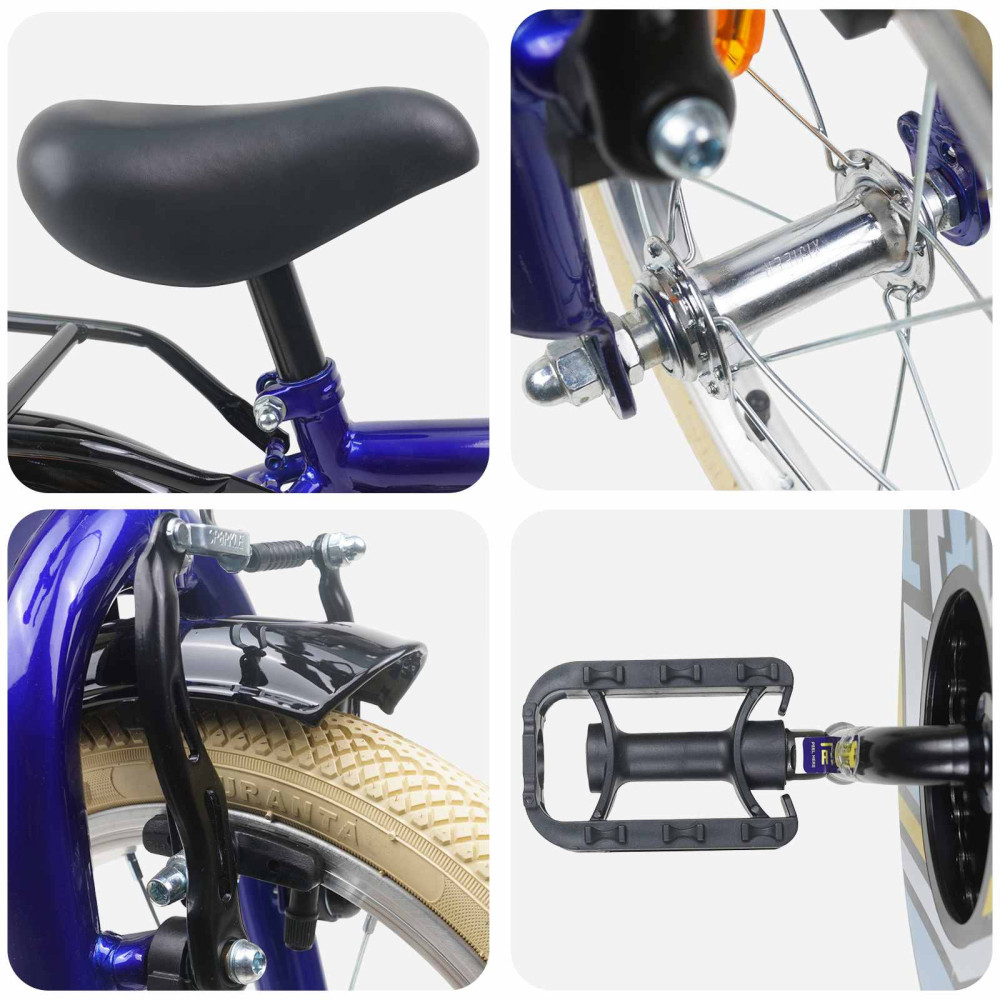 Produktbild för Barncykel 16 Tum för 4-6 år gamla Mörkblå