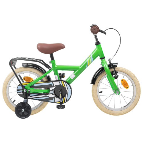 vidaXL Barncykel 14 Tum från 3-5 år gammal Grön